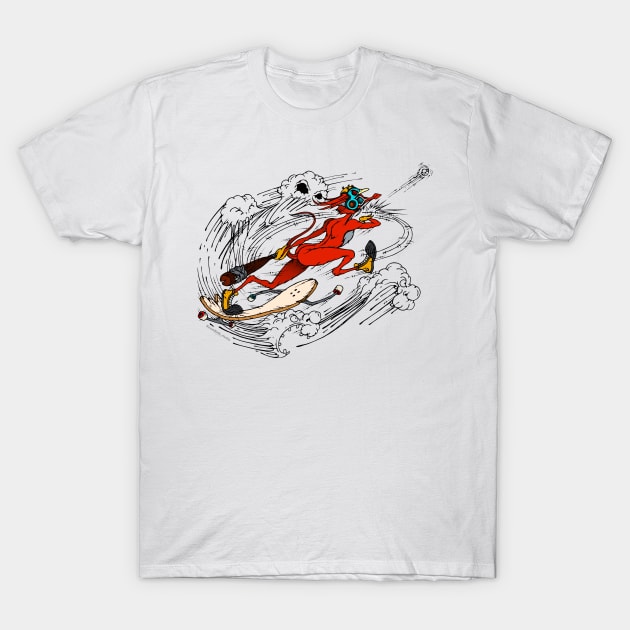 skater fox t-shirt 6 T-Shirt by roombirth
